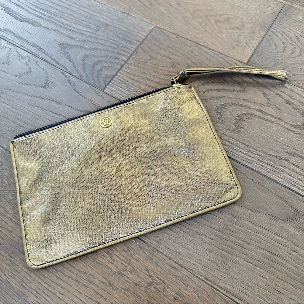 Lululemon Athletica Metallic Gold Goody Bag Wristlet - Picture 3 of 9
